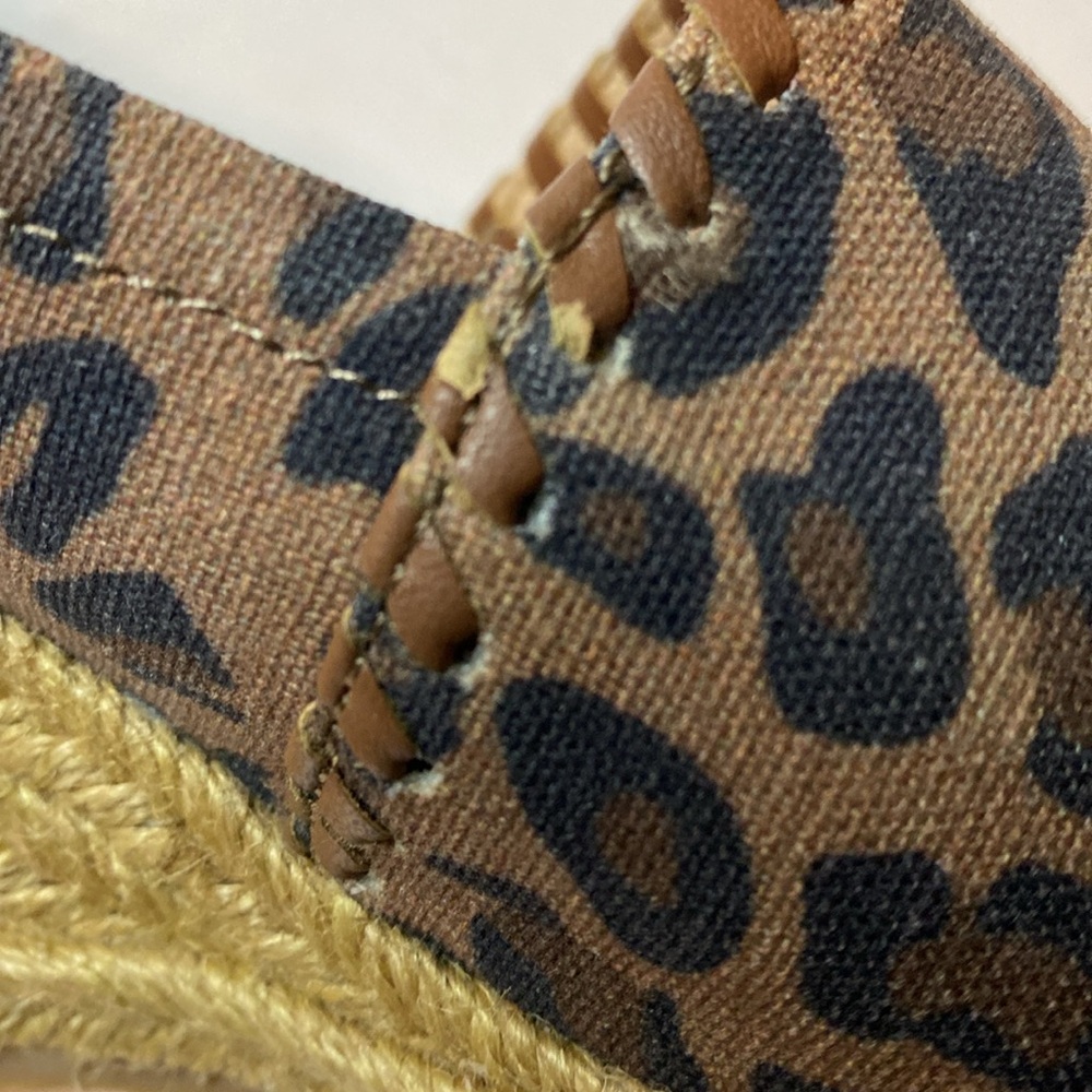 Jack Rogers Leopard Print Espadrille Wedge Sandals size 8 - Picture 3 of 10